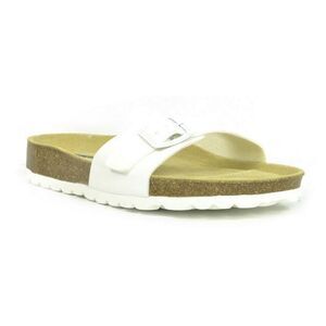 Sanosan Womens/Ladies Malaga Lacquered Sandals / White/Brown